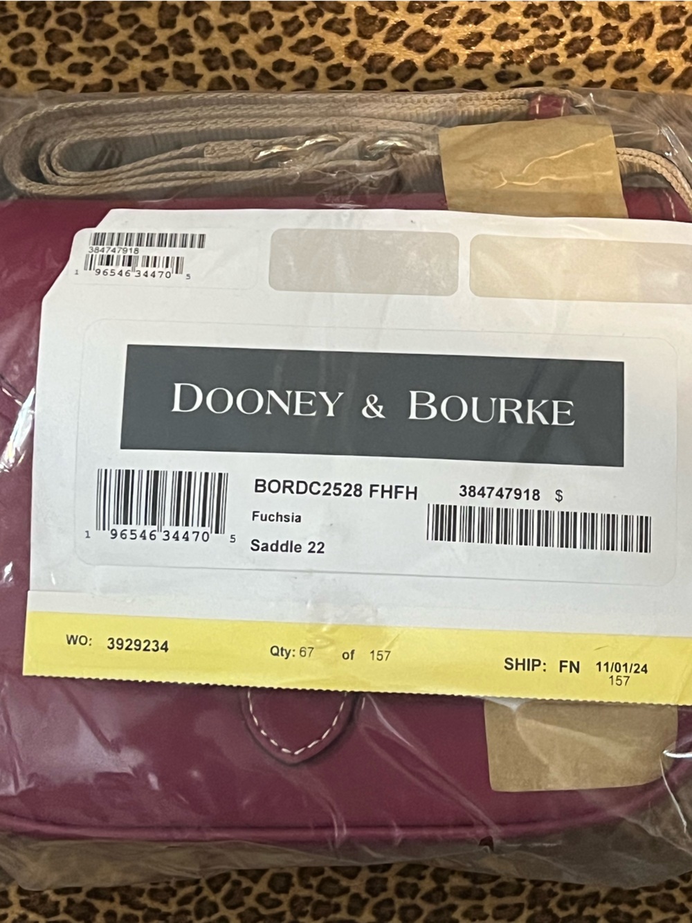 Dooney & Bourke Fuchsia Crossbody Bag NWT - Picture 2 of 9